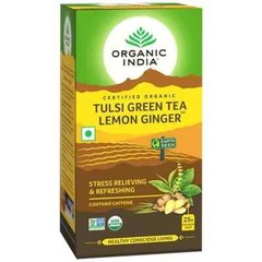 2 PACKS X Organic India Tulsi Green Tea Lemon Ginger 25 Tea Bags | FREE SHIPPING