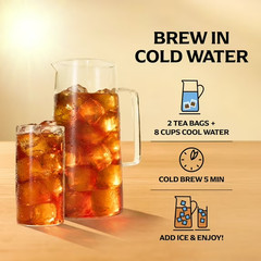 Lipton Cold Brew Black Tea Bags, Family Size, 22 Count