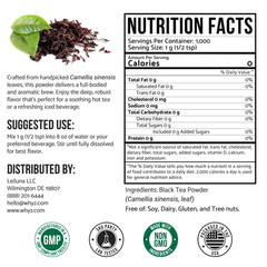 Whyz Bulk Instant Black Tea Powder, No Fillers, Wholesale Black Tea, USA Stock