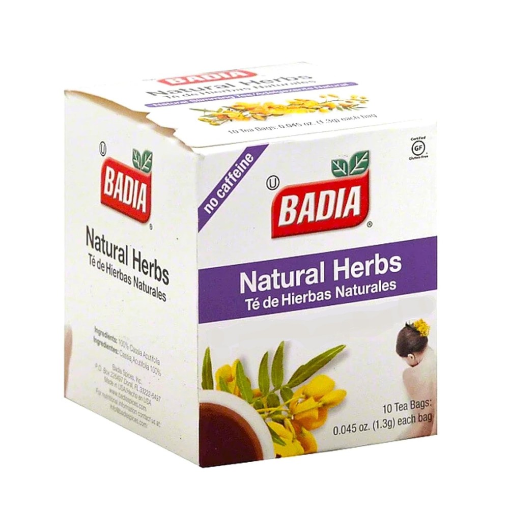Badia Natural Herbs Tea, 10 Tea Bags – Herbal Blend for Brewing 10