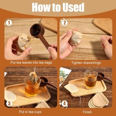 300 PCS Disposable Empty Tea Bags Drawstring Seal Teabags for Loose Leaf Filter