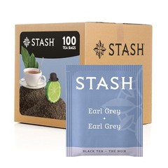 Stash Tea Earl Grey Black Tea Bags 100 Count Box Packaging May Vary