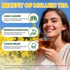 60 Mullein Leaf Tea Bags, From 100% Natural Mullein Leaves for Lungs Health a…