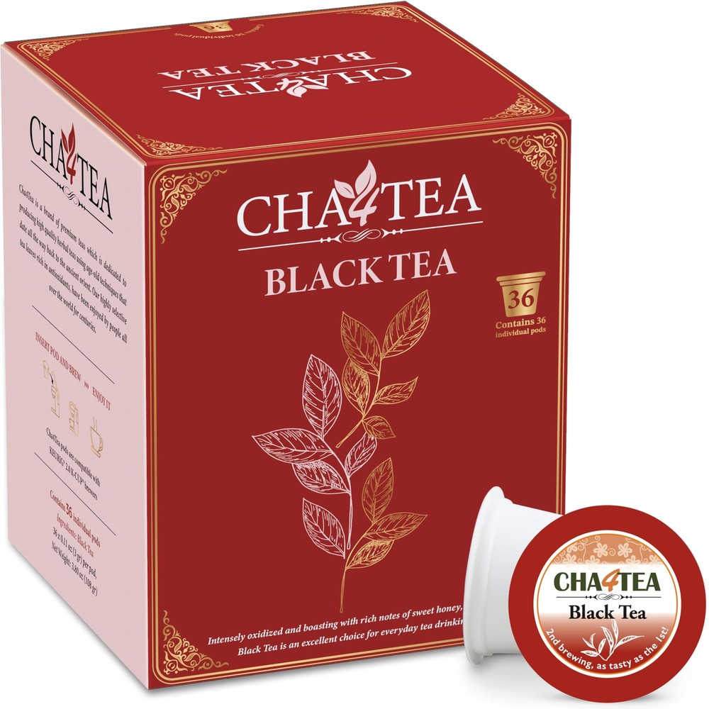 Cha4TEA 36-Count Black Tea Pods for Keurig K-Cup Brewers 36 Count (Pack of 1)