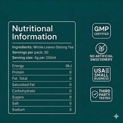 Nutricas Tea Organic Oolong | 30 BAG | Cortisol&Stress, Digestion and Metabolism