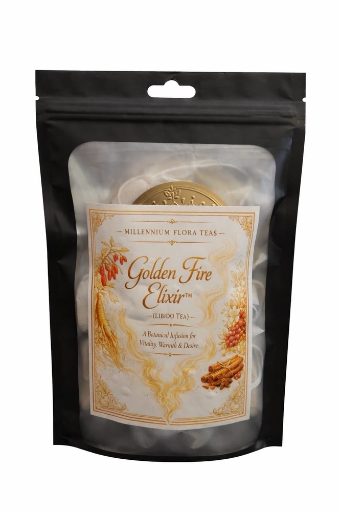 Millennium Flora Teas Golden Fire Elixir Herbal Tea Bagged Pantry