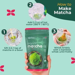 Japanese Ceremonial Matcha Tea Powder 100g Aprika Life USDA Organic JAS