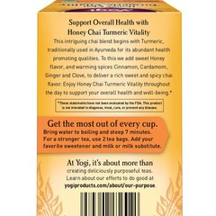 Yogi Tea – Honey Chai Turmeric Vitality – 6 Pack, 96 Tea Bags