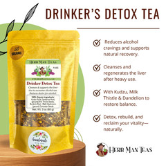 DRINKERS DETOX TEA – Detoxes the liver and reduces alcohol cravings.