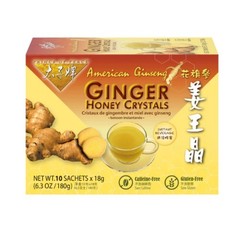 American Ginseng Instant Ginger Honey Crystals, 10 Sachets -2 Boxes