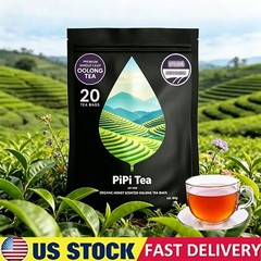 PiPi Tea Organic Oolong Tea Bags – Whole Leaf, 20 Bags (4g Each) – Cortisol & Ca