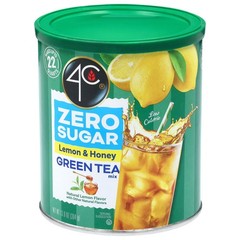 Light Powdered Drink Mix Cannisters, Zero Sugar Green Tea 3 Pack, 22 Quarts, Fam