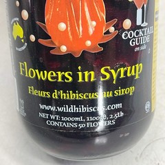 WILD HIBISCUS FLOWER (50 FLOWERS) Wild Hibiscus Flowers In Syrup 2.5lb BB 06/29