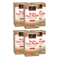 Bravo Tea Reishi Liver Health Herbal Tea Caffeine Free 20 ct 6 Boxes BB 06/2028
