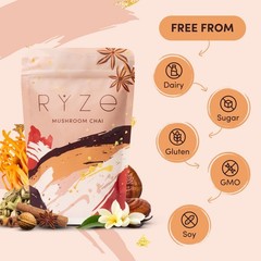 RŸZE Mushroom Chai With 6 Adaptogenic Mushrooms Beverage Powder FREE SHIPPING.