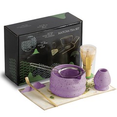 7Pcs Matcha Whisk Set for Tea Lovers – Ceramic Matcha Tea Set with Bamboo Whisk
