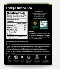 Buddha Teas Organic Ginkgo Biloba Tea – Kosher – Organic – Caffeine Free 18 bags