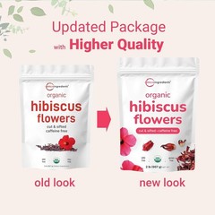 Cut & Sifted Organic Hibiscus Flowers, 2 lbs | Perfect for Flavorful Brewed Tea