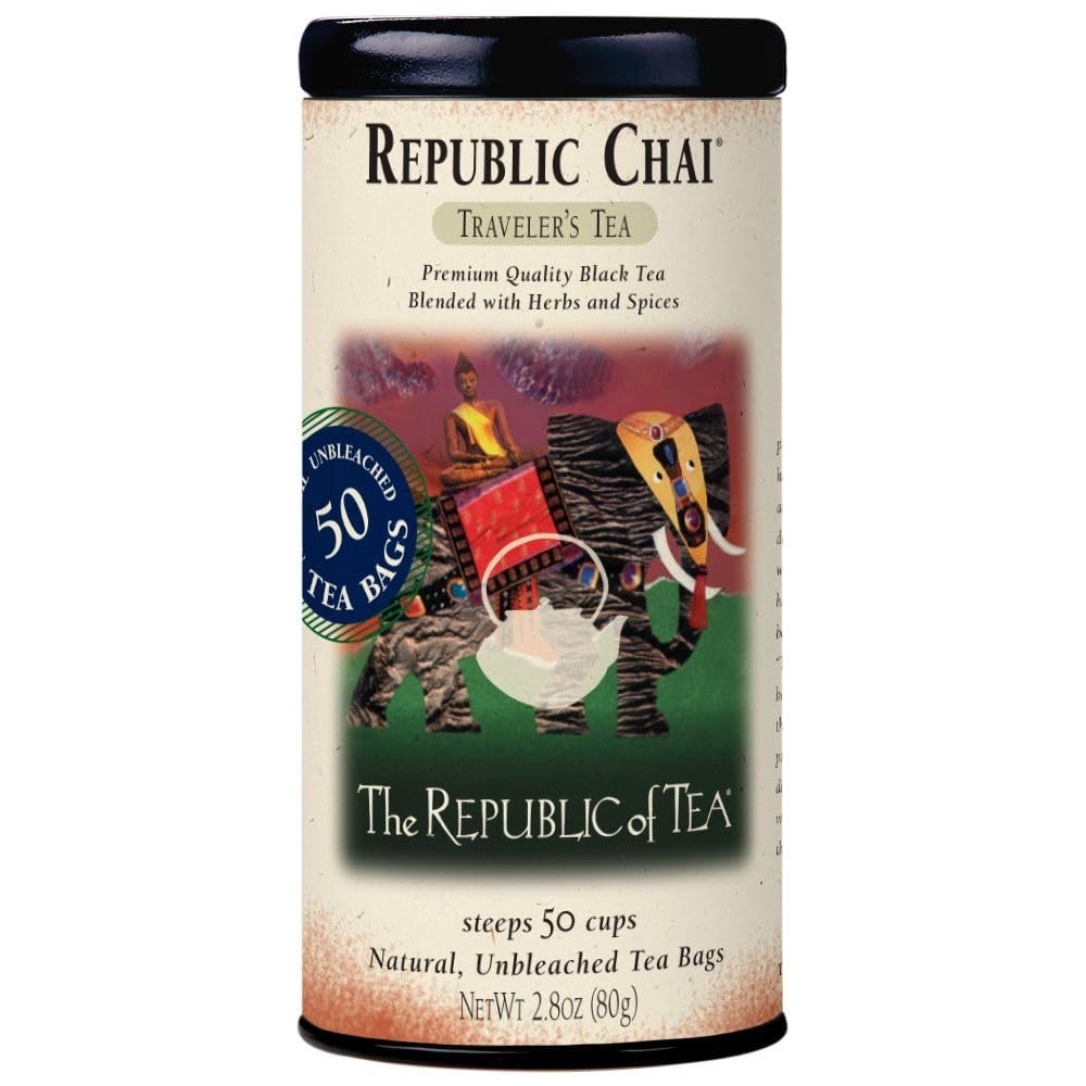 Republic Chai Black Tea Tin of 50 Tea Bags