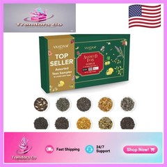 Exclusive Loose Leaf Tea Variety Pack – 10 Teas, Brew Hot & Cold for 50+ Cups