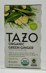TAZO Organic Green Tea, Green Ginger, Caffeinated Tea, 32 Total Bags BB05/2027