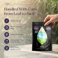 PiPi Tea Organic Oolong Tea Bags – Whole Leaf, 20 Bags (4g Each)-Weight Loss