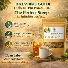 Guanábana (Soursop)Herbal Tea – 3.5 oz Dried Leaves–100% Natural– by BexpertsUSA
