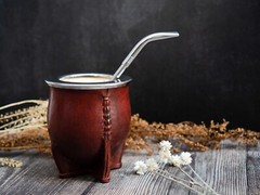 Mate Gourd Leather Mate Cup Yerba Mate Argentinian Mate Torpedo Calebasse Mate