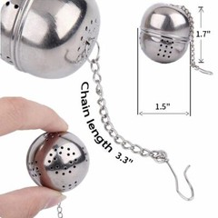 1/2 PCS Mesh Tea Infuser Stainless Metal Cup Strainer Loose Leaf Filter W/Lid