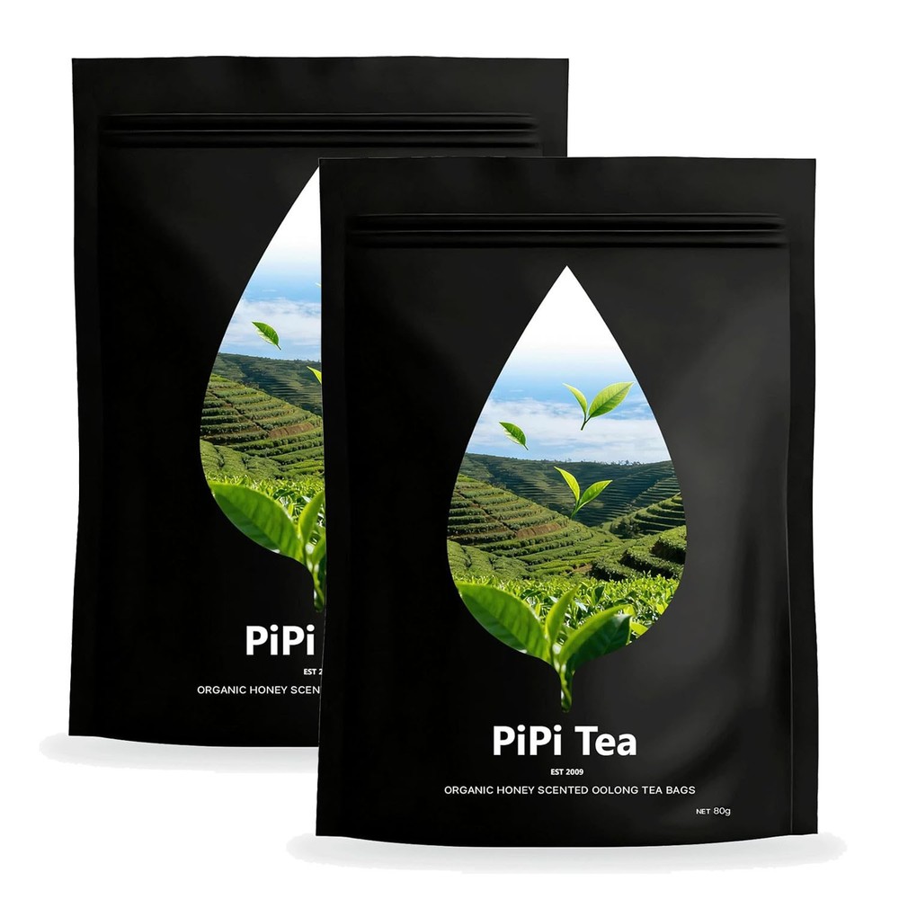 2PACK PiPi Tea Organic Oolong Tea Bags – Premium Whole Leaf, 20 Bags (4g Each)
