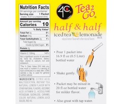 4C Totally Light Half, & Half Lemonade Iced Tea Mix, 1.5 oz, 24 Packets, 1 Ct