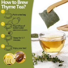 Premium 100 Thyme Leaf Tea Bags, Made with 100% Pure 100 Count (Pack of 1)