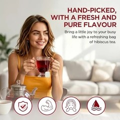 Hibiscus Tea Bags 100 Count – 100% Pure Natural Dried Hibiscus Flowers No Sugar