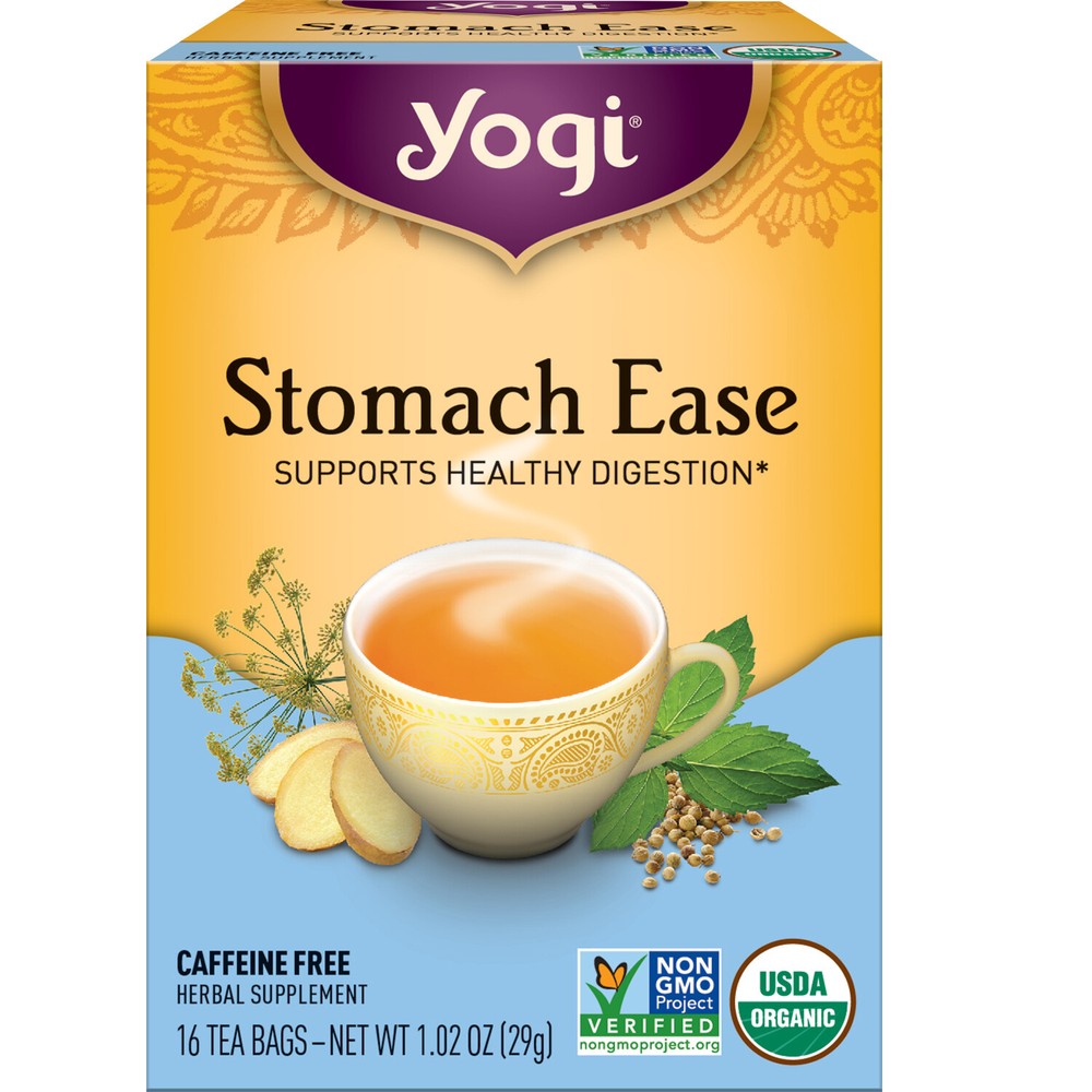 Yogi Tea – Stomach Ease (4 Pack) Caffeine Free – 64 Organic Herbal Tea Bags