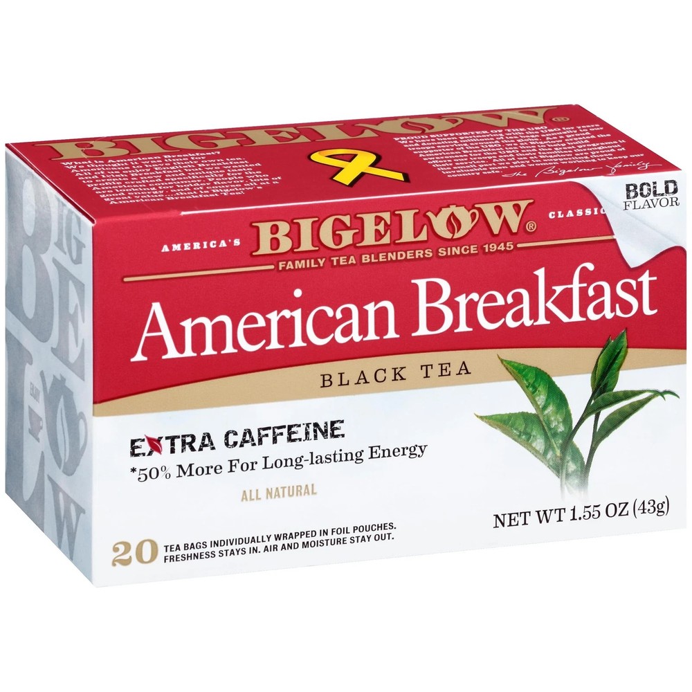 Bigelow American Breakfast Black Tea Bags, 20 Count Box (Pack of 6) Caffeinated