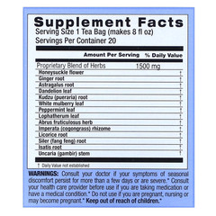 Triple Leaf Tea COLD & FLU TIME Caffeine Free 20 Tea Bags 1.06oz box