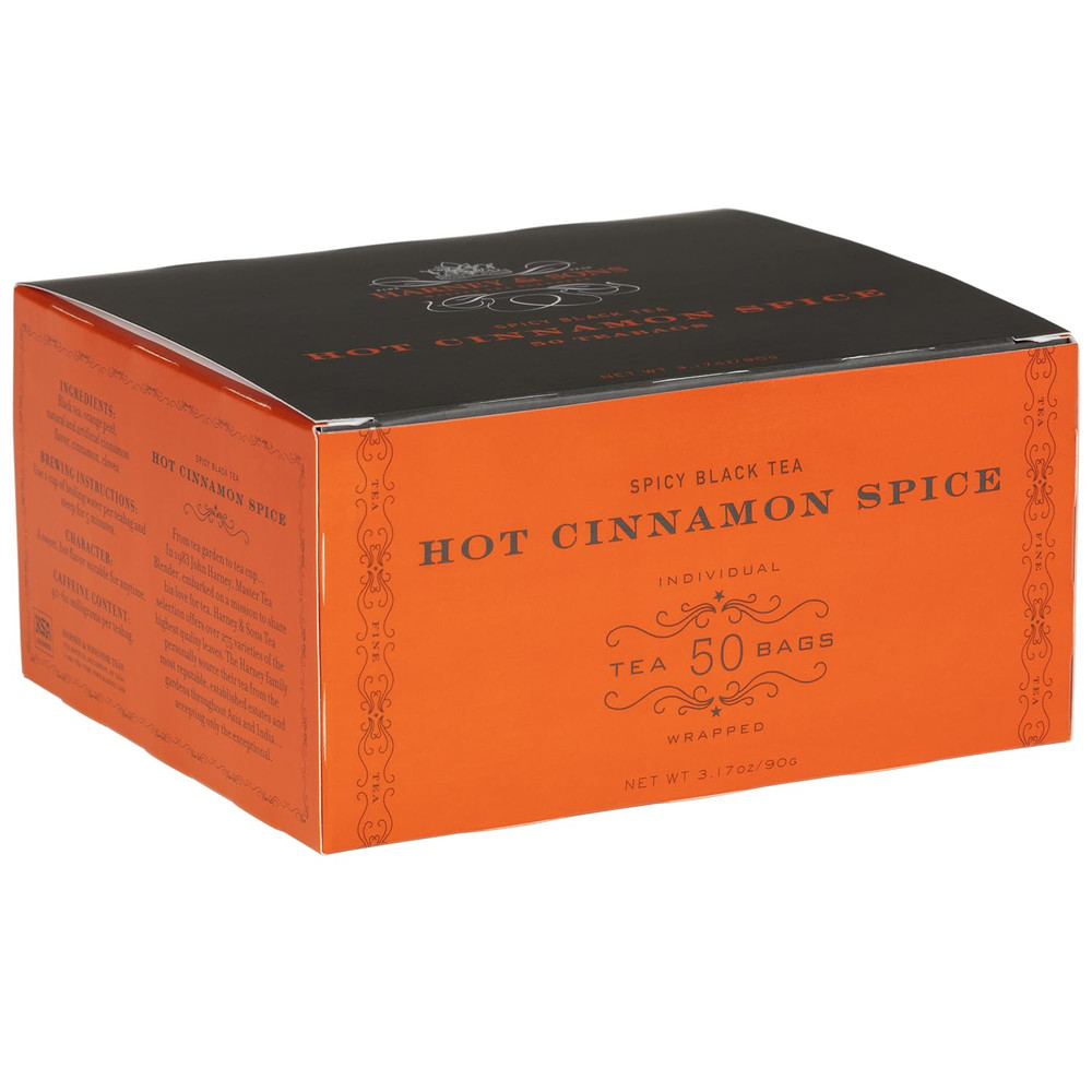 Harney and Sons Hot Cinnamon Spice Black Tea with Clove & Orange – 50 Bags