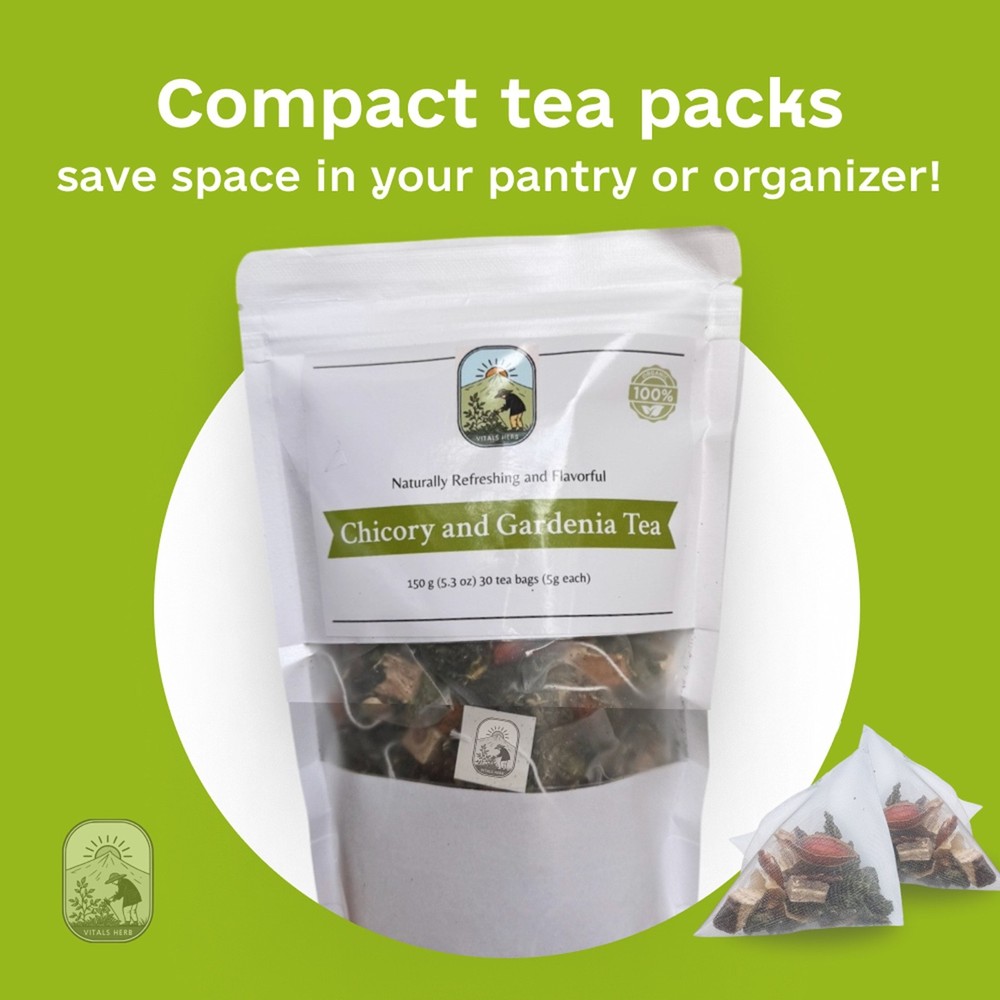 Chicory and gardenia herbal tea