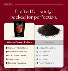 PiPi Tea Organic Hibiscus Tea Bags Caffeine Free Herbal Tea Rich in Antioxi