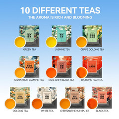 BEI CAI Tea Bags Sampler Assortment Box (50 Count) 10 Different Flavors,Perfect