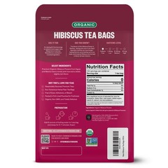 Organic Hibiscus Tea, 100 Count, EcoConscious Tea Bags, Caffeine Free, Packag…