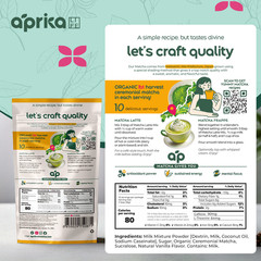 AprikaLife Matcha Latte Mix with Vanilla, Ceremonial, 6.8 oz
