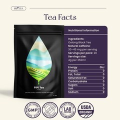 PiPi Tea Organic Oolong Tea Bags – Whole Leaf, 20 Bags 4g Each – Cortisol & C…