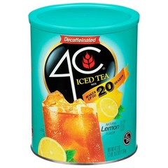 (2 pack) 4C Decaf Iced Tea Mix, Lemon, 47.2 oz, 1 Ct