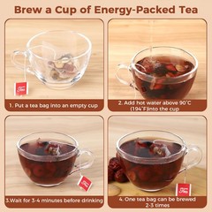 30/60 Packs Ginseng Eight Treasure Tea Bags – Red Date Kidney Health Herbal Tea