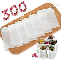 300-Count Empty Tea Bags with Drawstring, 3.54×2.75 Inch Fillable Sachets