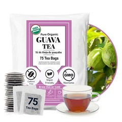 75 Organic Guava Leaf Tea Bags, 100% Pure Guava Tea, DiabeticTea