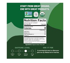 FGO Organic Green Tea Bags Bagged USDA Organic Non-GMO 100 Count 7oz 200g