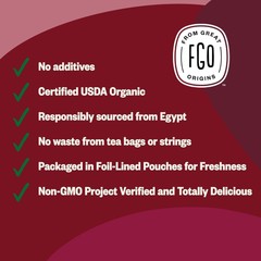 Organic Hibiscus Flowers, 16oz Bag – Egyptian Cut