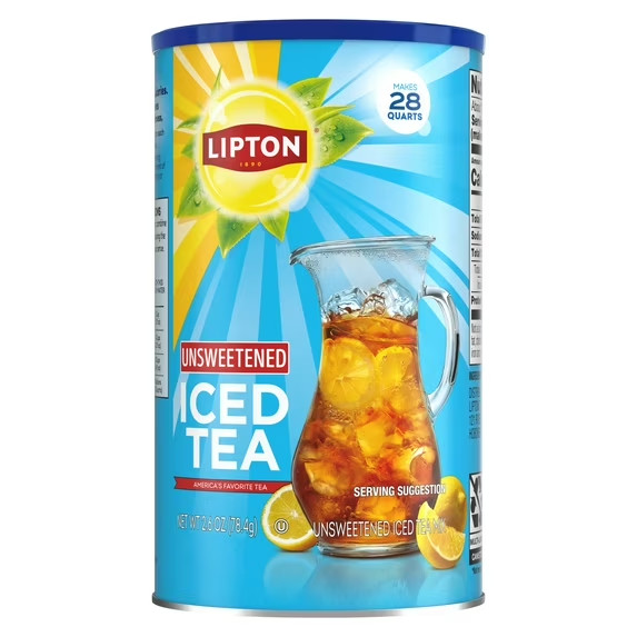 Lipton Unsweetened Black Tea Iced Tea Mix, 28 Quarts (Pack of 1)